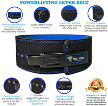 Load image into Gallery viewer, Lever Weightlifting Belt Premium Suede Leather 10mm