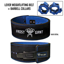 Load image into Gallery viewer, Lever Weightlifting Belt Premium Suede Leather 8 MM With Free Barbell Clamps
