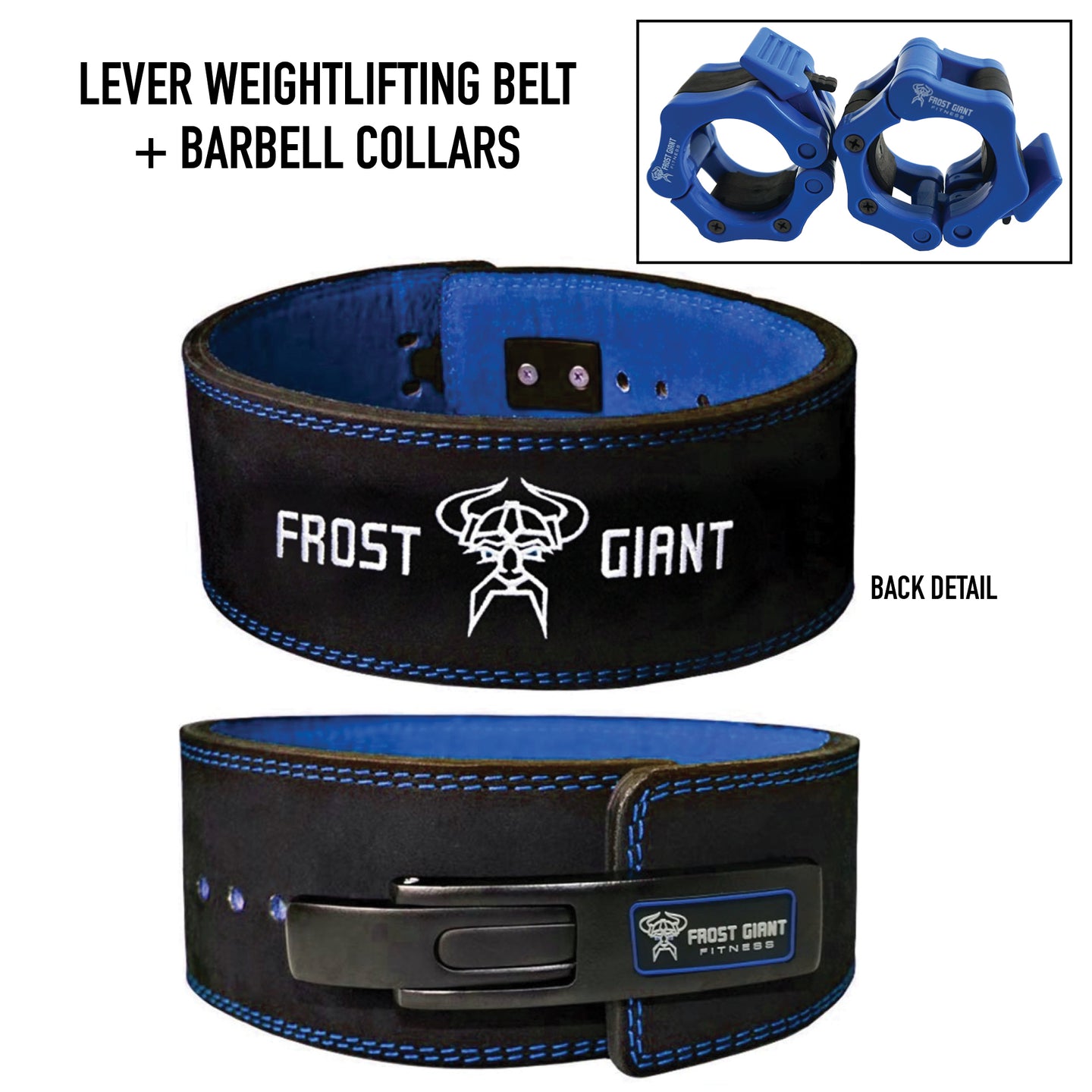 Lever Weightlifting Belt Premium Suede Leather 8 MM With Free Barbell Clamps