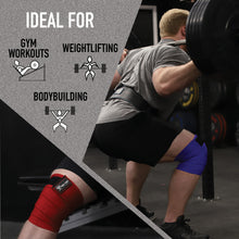 Load image into Gallery viewer, 80&quot; Knee Wraps Set. Ideal for Weightlifting, Bodybuilding, Cross Fit, Lifting and Gym Workouts